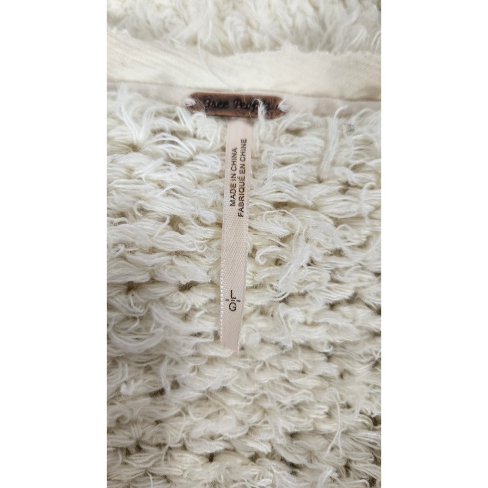 Free People Long Fuzzy Cardigan Size LG Wool Blend Festival Jacket - Picture 4 of 14